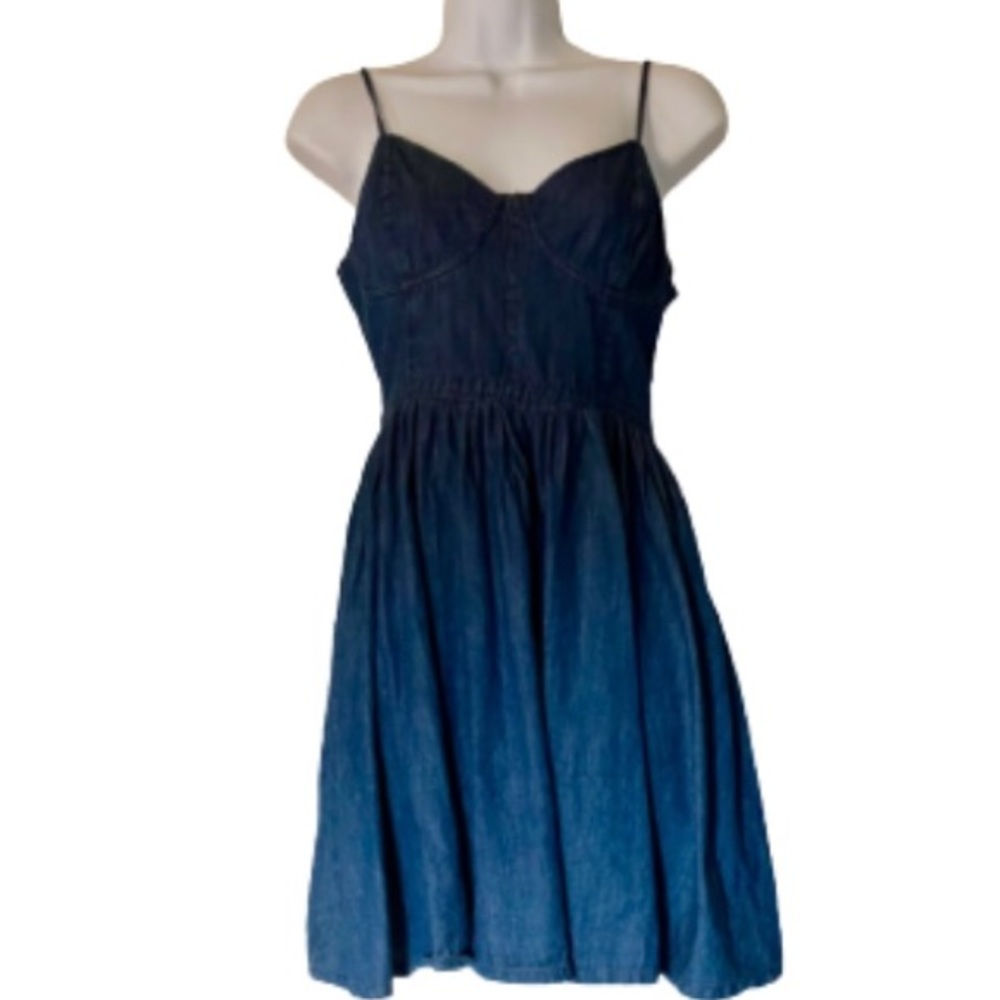 Free People Sleeveless Denim Dress Fit And Flare Sz S